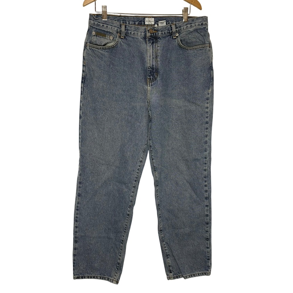 Calvin Klein Jeans Vintage 90s High Rise Straight Leg Blue Denim Size 16